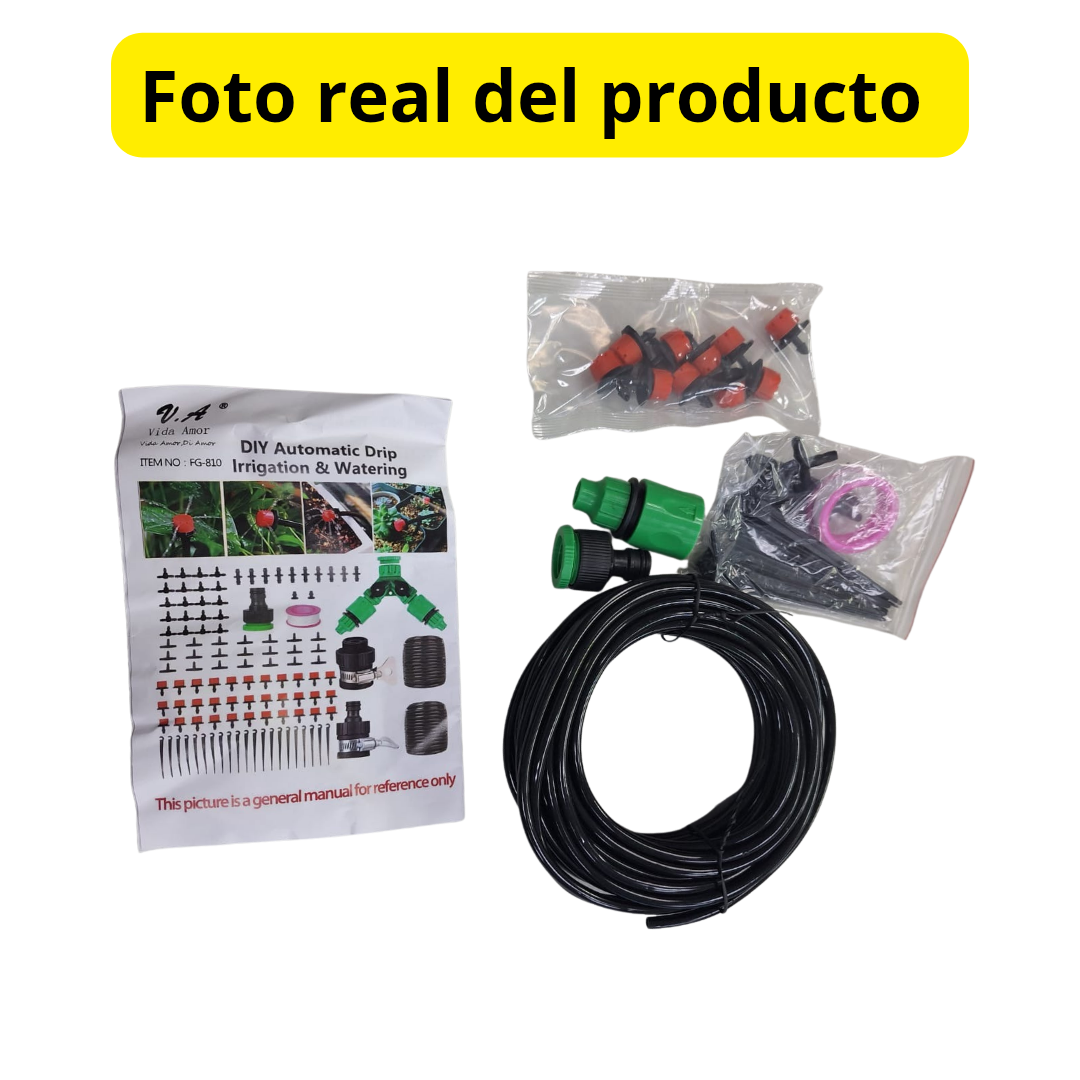Kit de Riego por Goteo 20 m | Ahorro de Agua para Jardín y Huerto
